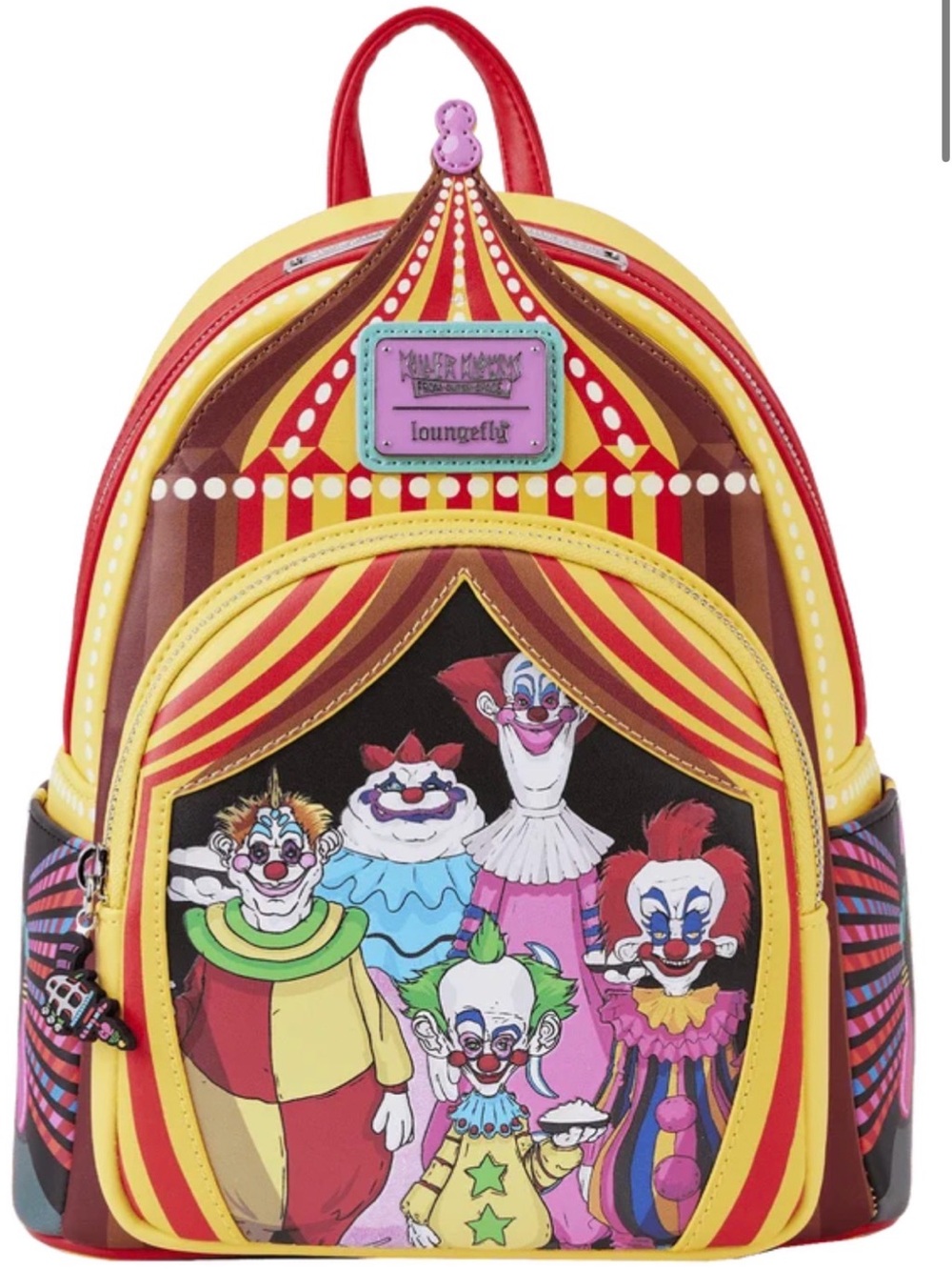 Loungefly MGM Studiosโ Killer Clowns From Outer Space Circus Tent Mini Backpack